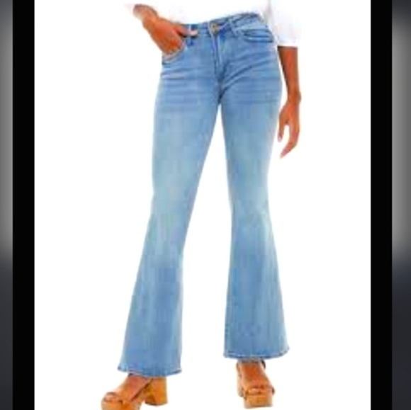 NEW American Rag Cie Flare Jeans Light Wash Faded Raw Hem 70s Hippie Bohemian - Picture 15 of 16